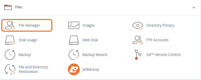 cpanel - file manager